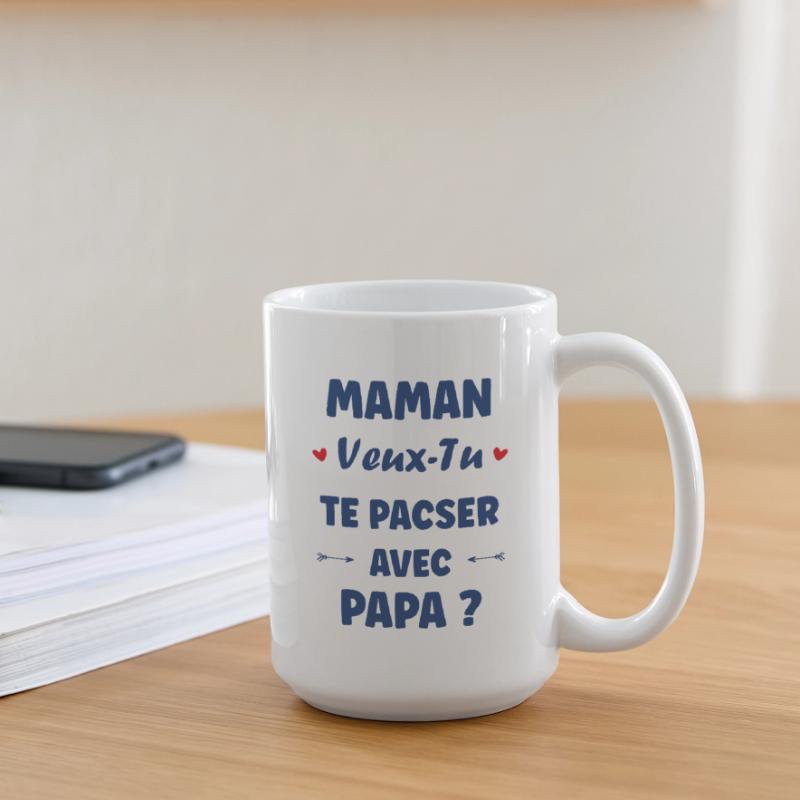 Mama, willst du eine eingetragene Lebenspartnerschaft mit Papa eingehen? Große Tasse 440 ml