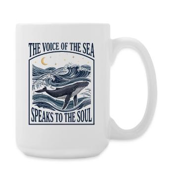 Marine Life Aesthetic Whale – Ocean Art - Large Mug 440 ml - white - Right