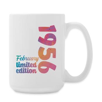 Février 1956 70e Anniversaire 70 ans Vintage Rétro - Grande tasse 440 ml - blanc - Droite