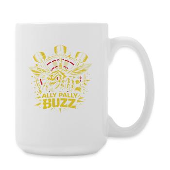 Ally Pally Buzz | Dart Biene  - Große Tasse 440 ml - Weiß - Rechts