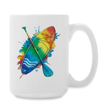 Paddle Board - Ocean Splash Art Water Sports - Large Mug 440 ml - white - Right
