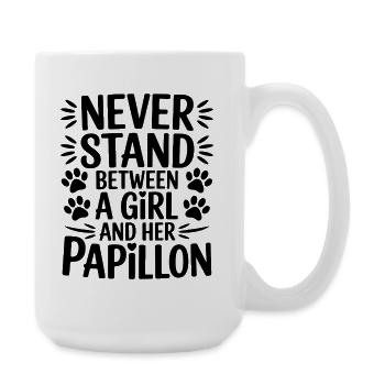Papillon Sayings Dogs Funny Papillon Gift - Large Mug 440 ml - white - Right