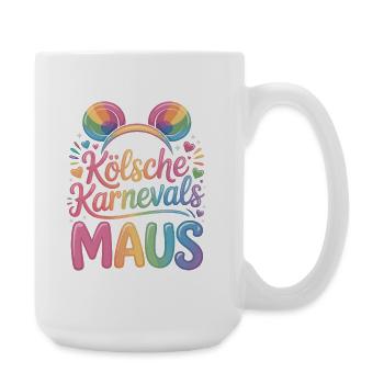Kölsche Karnevalsmaus Karneval Köln Kölner Maus - Große Tasse 440 ml - Weiß - Rechts