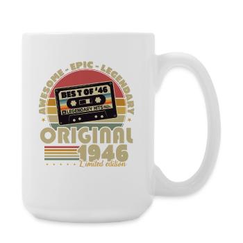 Original 1946 Vintage Anniversaire Rétro - Grande tasse 440 ml - blanc - Droite