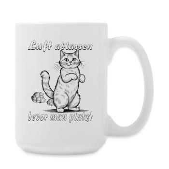 KATZE Luft ablassen bevor man platzt - Große Tasse 440 ml - Weiß - Rechts
