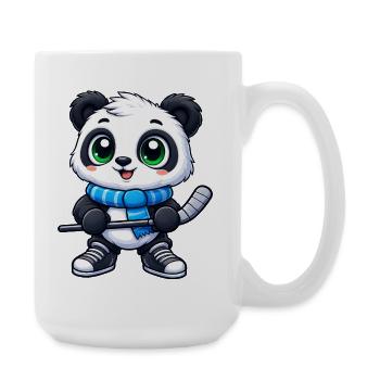 Süßer Panda Eishockeyspieler Cartoon Wintersport - Große Tasse 440 ml - Weiß - Rechts