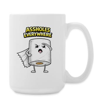 Connards partout : design de comics - Grande tasse 440 ml - blanc - Droite