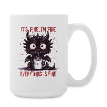 Its Fine In Fine Coffee Dragon Humor - Large Mug 440 ml - white - Right