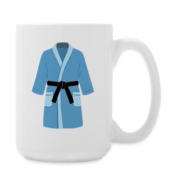 Martial Arts bathrobe (blue) - Large Mug 440 ml - white - Right
