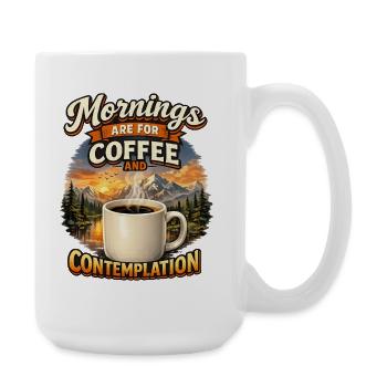 Les matins sont faits pour le café - Amoureux du café - Grande tasse 440 ml - blanc - Droite