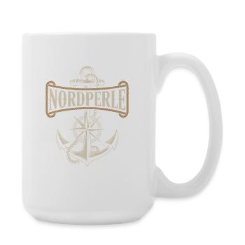 Nordperle Hamburg Nordsee Ostsee Norddeutsch Deern - Große Tasse 440 ml - Weiß - Rechts