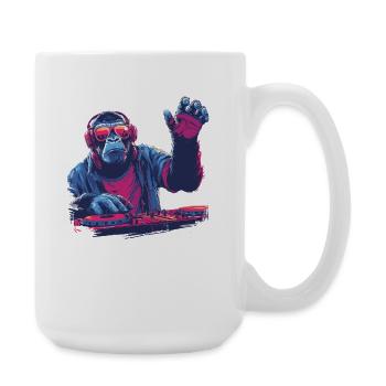 Cooler DJ-Affe - Große Tasse 440 ml - Weiß - Rechts