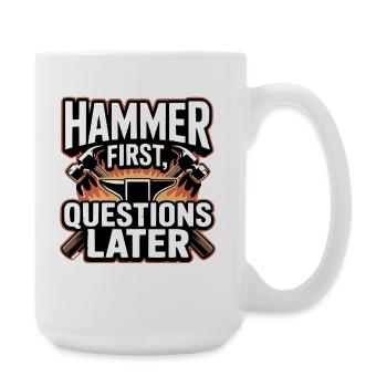 Hammer : premières questions, puis Blacksmith disant - Grande tasse 440 ml - blanc - Droite
