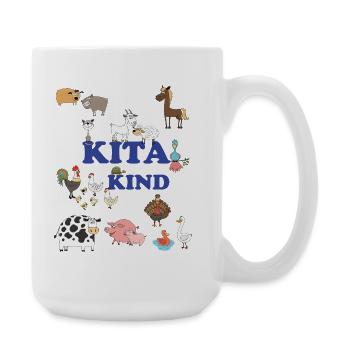 Kita Kind Tierfreunde bunte Tierwelt - Große Tasse 440 ml - Weiß - Rechts