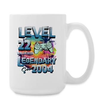 Level 22 years Unlocked since 2004 Birthday - Large Mug 440 ml - white - Right