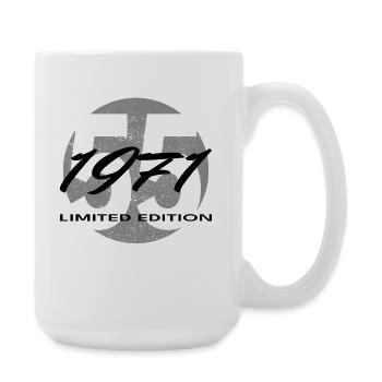 55. Geburtstag 1971 Geschenk für Männer und Frauen - Große Tasse 440 ml - Weiß - Rechts