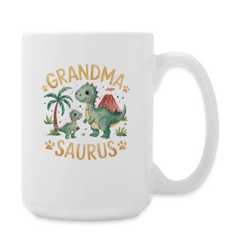 Grandma Saurus Dino Granny Dinosaur Motif for - Large Mug 440 ml - white - Right