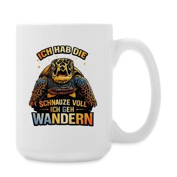 Ich hab die Schnauze voll Schildkröten Wandern - Große Tasse 440 ml - Weiß - Rechts