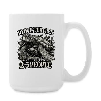 I Love Turtles - Lustiger Schildkröten Spruch - Große Tasse 440 ml - Weiß - Rechts