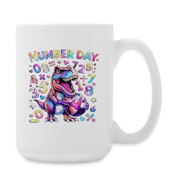 Dino Number Day Rainbow - Large Mug 440 ml - white - Right