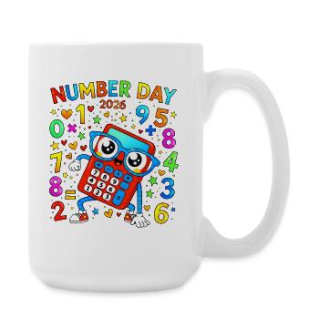 Number Day 2026 Calculator Fun - Large Mug 440 ml - white - Right