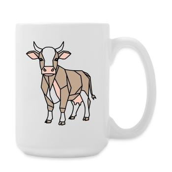Vache géométrique Low Poly Modern - Grande tasse 440 ml - blanc - Droite