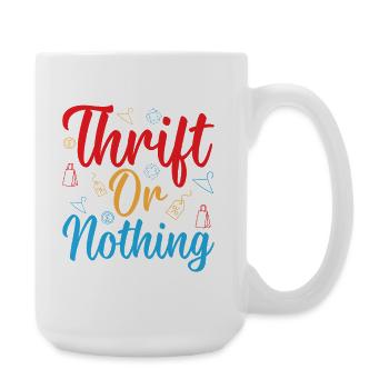 Friperie Magasin d’occasion ou rien - Grande tasse 440 ml - blanc - Droite