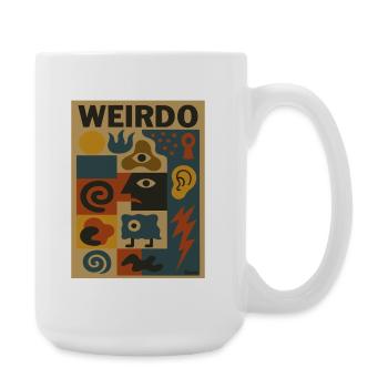 Weirdo Kaleidoskop Muster - Große Tasse 440 ml - Weiß - Rechts