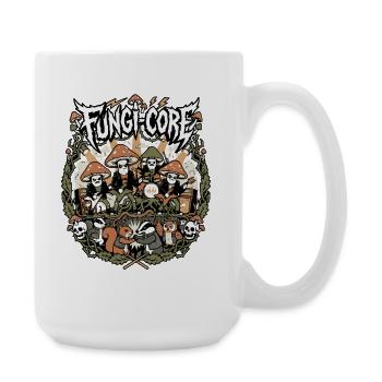 Fungi Core Pilz Rock Band Motiv - Große Tasse 440 ml - Weiß - Rechts