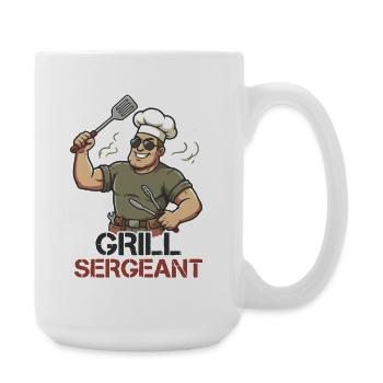 Grill Sergeant Lustiger BBQ Grillchef - Große Tasse 440 ml - Weiß - Rechts