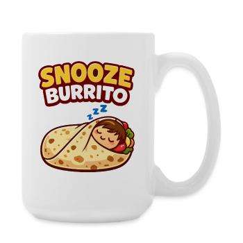 Snooze Burrito Funny Sleep Burrito Design - Large Mug 440 ml - white - Right