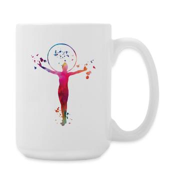 Gymnastikreifen Reifen Rhythmische Sportgymnastik - Große Tasse 440 ml - Weiß - Rechts