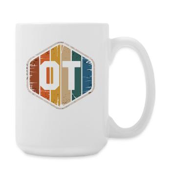 Retro OTI Shield Color Variety - Large Mug 440 ml - white - Right