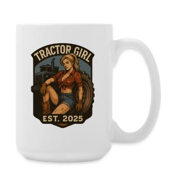 Tractor Girl Est. 2025 | Agriculture - Large Mug 440 ml - white - Right