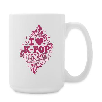 I Love K-Pop Y2K Diva Dreamy And Cheeky Korean - Large Mug 440 ml - white - Right