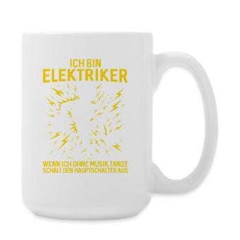 Ich bin Elektriker Skelett Tanz - Große Tasse 440 ml - Weiß - Rechts