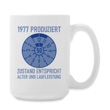 1977 Geboren 50. Geburtstag Auto Tuning - Große Tasse 440 ml - Weiß - Rechts