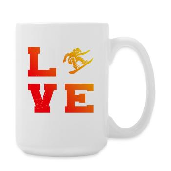 Ich liebe Snowboard cooles Motiv für Snowboard für - Große Tasse 440 ml - Weiß - Rechts