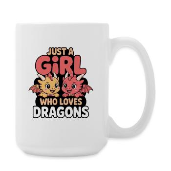 Just a girl who loves dragons - Large Mug 440 ml - white - Right