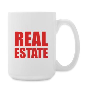 Demandez-moi à propos de l’immobilier – Bold Red - Grande tasse 440 ml - blanc - Droite