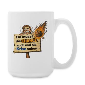 Opportunity as Crisis Saying Design - Large Mug 440 ml - white - Right