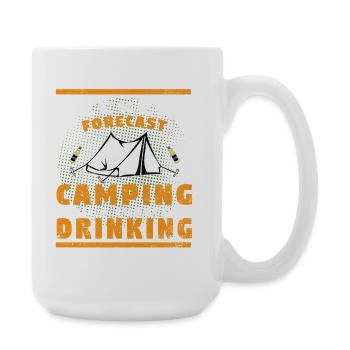 Weekend Forecast Camping With A Chance Of Drinking - Large Mug 440 ml - white - Right
