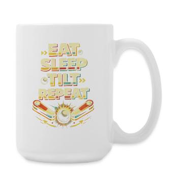 Pinball Pinball Player Eat Sleep Tilt - Large Mug 440 ml - white - Right