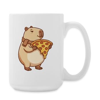 Pizza Capybara avec fromage fondant - Grande tasse 440 ml - blanc - Droite