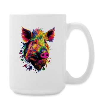 Wildschwein Schwarzwild Wildschweine Schwein Jäger - Große Tasse 440 ml - Weiß - Rechts