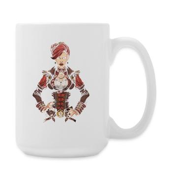 Steam Punk Beautiful Women Steampunk - Large Mug 440 ml - white - Right
