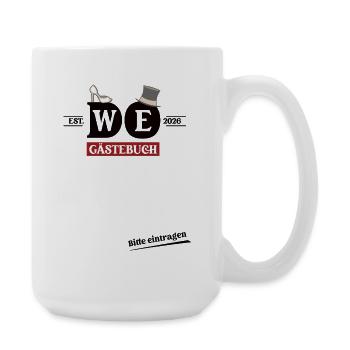 Hochzeit 2026 Heirat Gästebuch Shirt Eheschließung - Große Tasse 440 ml - Weiß - Rechts