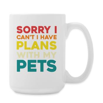 J’ai des projets pour mes animaux de compagnie - Grande tasse 440 ml - blanc - Droite