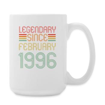 Legendary since February 1996, Retro, Birthday - Large Mug 440 ml - white - Right