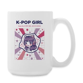 Fille K-Pop Profite de la Fille K-Pop Corée du Sud Coréenne - Grande tasse 440 ml - blanc - Droite